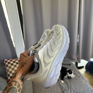 Hoka Men's Athletic Shoes in White and Cream